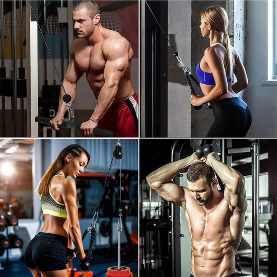 Pulley Cable Machine Men Women Professional Muscle Strength Fitness Equipment Forearm Wrist Roller Training for LAT Pulldowns, Biceps Curl, Triceps Extensions Workout