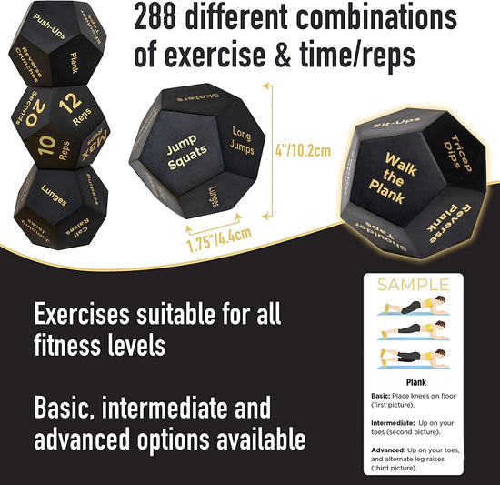 Exercise Dice Workout Set | Exercise & Fitness Equipment for Cardio and Strength | Gym Equipment Workout for Women