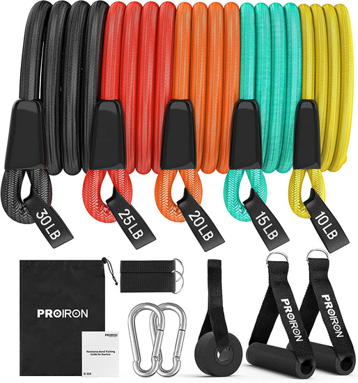 Resistance Bands Set 14 Pieces Anti-Snap Resistance Band Exercise with Handles, Door Anchor, Ankle Straps, Training Manual and Carrying Bag