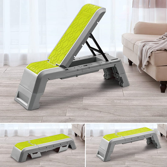 Multifunctional Aerobic Deck with Cord Workout Platform Adjustable Dumbbell Bench Weight Bench Professional Fitness Equipment for Home Gym