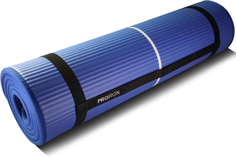 Yoga Mat Eco Friendly NBR All-Purpose 10Mm Thick Non-Slip Exercise Mat High Density Anti-Tear Pilates Mat with Carrying Strap for Yoga Pilates and Gymnastics - 183Cm X 66Cm X 1Cm - 4 Colours(Only Official Brand : )