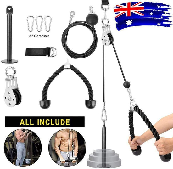 Fitness LAT Pulley System Cable Machine Attachment with Loading Pin for Pull down Pull up Crossover DIY Garage Gym Equipments by