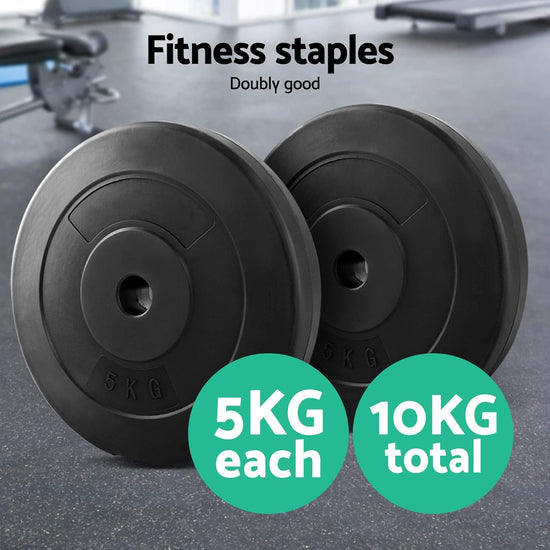 10Kg Barbell Weight Plates, Barbells Weights Set Bumper Plate Strength Training Exercise Fitness Equipment for Home Gym, with Edged Ring Sets of 2