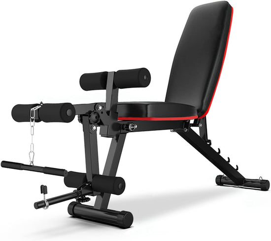 Weight Bench with Leg Extension and Curl, Adjustable Workout Bench Utility Incline Decline Benches for Home Gym Full Body Exercise & Strength Training