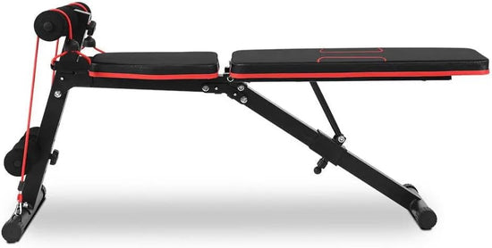 Weight Bench Multi Station Press Barbell Home Gym FID Chair Flat Incline Decline Toning Exercise Equipment Military Row Leg Extension Preacher Curl