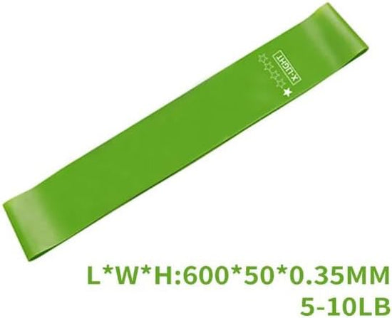 Fitness Resistance Bands for Indoor/Outdoor Workouts and Muscle Toning, with Each Band Indicating Different Strength Levels, Black-Extra Heavy, Red-Heavy, Yellow-Medium, Blue-Light, Green-Extra Light
