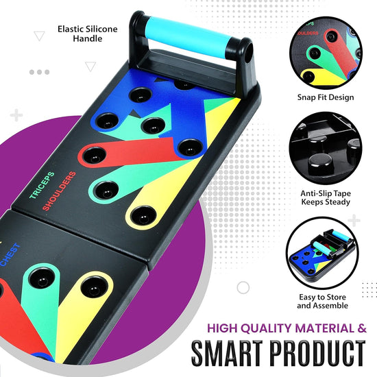 MG Push up Board for Men & Women, Multi-Function Foldable Pushup Board, Muscle Max Push up Board for Floor, Fitness Strength & Exercise Training Equipment for Home Workout