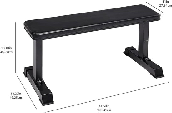 Amazon Basics Flat Weight Workout Exercise Bench, Black