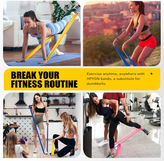Resistance Bands,  Exercise Bands, Fitness Bands for Physical Therapy, Strength Training, Yoga, Pilates, Stretching, Non-Latex Elastic Bands with Different Strengths,Workout Bands for Home