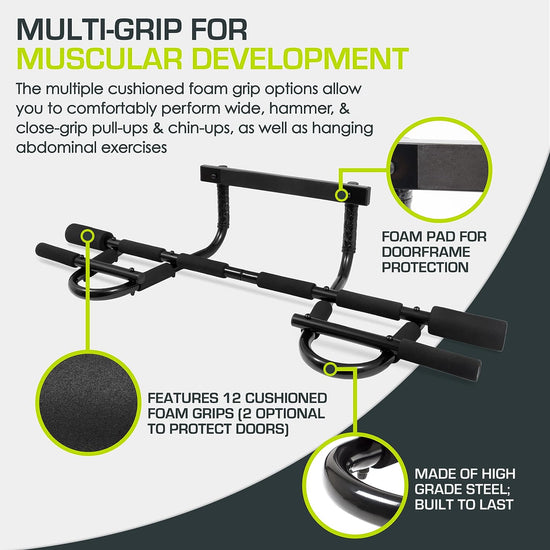 Doorway Mount, Foldable, Multi-Grip, Multi-Grip Lite and Wall-Mounted Pull Up/Chin-Up Bar