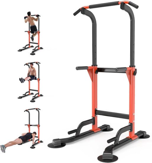 Pull up Dip Station for Home Gym Strength Training Fitness Workout Station Chin-Ups Push-Ups Pull-Ups Dip-Ups 330LBS T055CDC