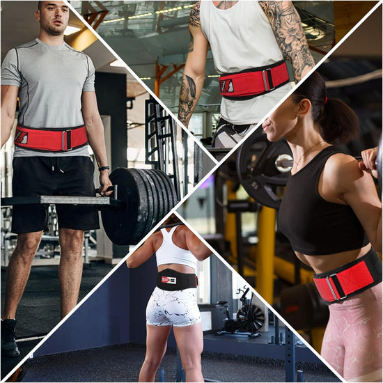 Weight Lifting Belt – 6.5” Back Support Padded Workout Belt Auto Lock Buckle – Neoprene Gym Belt Men Women – Fitness Bodybuilding Training Deadlift Squats Weightlifting Belt