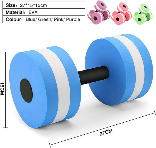 Aquatic Dumbells Set of 2 Water Dumbells Pool Resistance Water Weight Water Aerobics High-Density Eva-Foam Pool Fitness