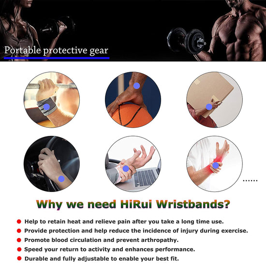 2 Pack Wrist Compression Strap and Wrist Brace Sport Wrist Support for Fitness, Weightlifting, Tendonitis, Pain Relief.Etc - Wear Anywhere - Unisex, Adjustable (Black)