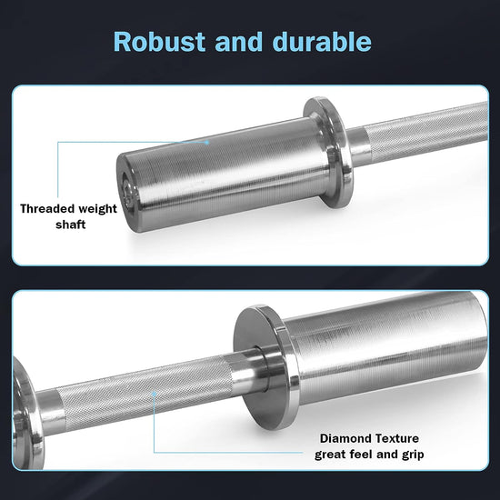 16' Adjustable Olympic Dumbbell Handles(Weight CAPACITY: 150LBS), Pair of Loadable Dumbbell Bars for 2' Olympic Weight Plates, with 4 Spring Collars for Home Gym Workout Strength Training Fitness