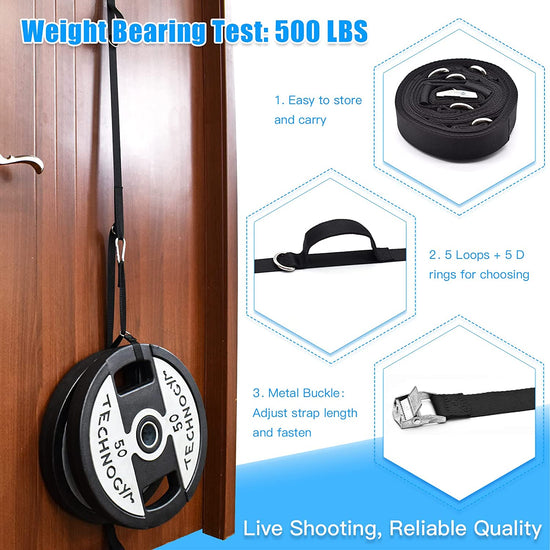 Türanker Gurt Für Widerstandsbänder Übungen, Multi-Point Anker Gym Befestigung Für Home Fitness, Tragbares Türband Widerstand Workout Ausrüstung, Stanzfrei, Nagelfrei