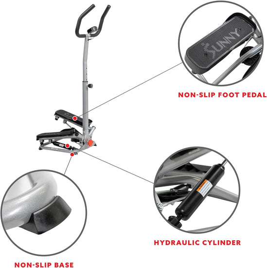 Twisting Stair Stepper Machine with Handlebar and Digital Display