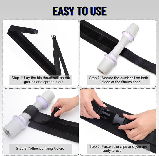 Hip Thrust Belt, Exercise Hip Thrust Belt Use with Dumbbells Kettlebells, Plates, with Slip-Resistant Padding for the Gym, Home and Outdoors, Fitness Workout for Lunges, Squats, Glute Bridges