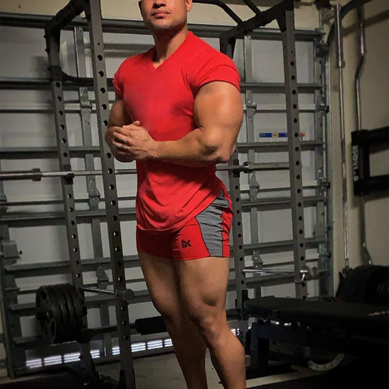 Men'S Gym Sport Shorts, Lightweight Workout Fitness Running Shorts 5" Quick Dry Exercise Bodybuilding Shorts Zip Pocket