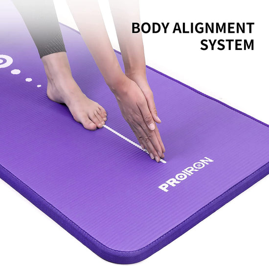 Yoga Mat Eco Friendly NBR All-Purpose 10Mm Thick Non-Slip Exercise Mat High Density Anti-Tear Pilates Mat with Carrying Strap for Yoga Pilates and Gymnastics - 183Cm X 66Cm X 1Cm - 4 Colours(Only Official Brand : )