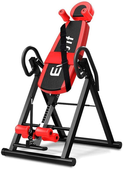 Inversion Table, Folding Gravity Tables Back Stretcher Exercise Bench Upside down Machine Inverter for Backs Pain Fitness Gym Equipment Home Workout, 120Kg Weight Capacity Black