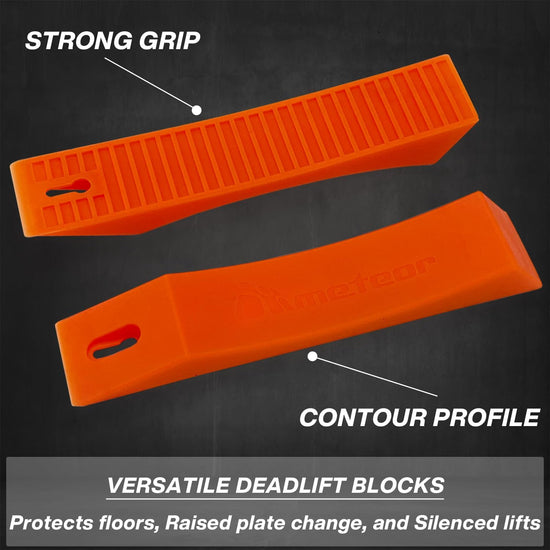 Meteor Deadlift Silicone Wedge (1 Pair) - Non-Slip Deadlift Pad, Barbell Pad, a Barbell Jack Alternative for Safe Loading/Unloading - Essential for Weightlifting, Crossfit & Home Gym