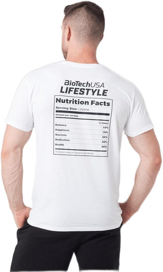 Men'S Nutrition T-Shirt, White 3XL Short Sleeve, White, 3XL