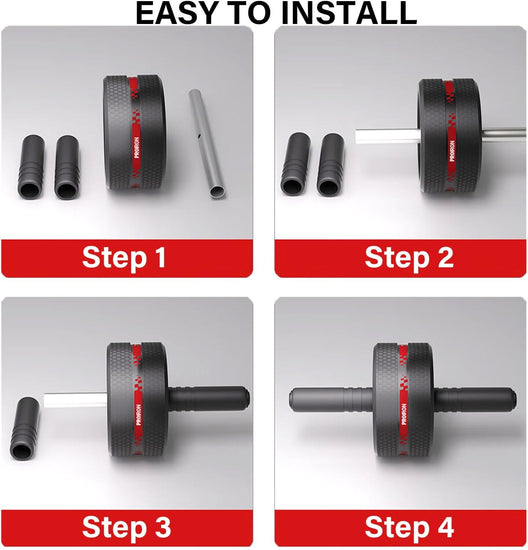 Ab Roller Wheel, Ab Wheel Exercise Equipment for Core Workout with Anti-Slip Handles Abdominal Exercise for Home Gym Fitness Equipment with Knee Pad