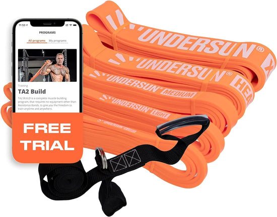 the 5-Band Complete Exercise Band Set Includes 5 Different Levels of Resistance Bands from X-Light, Light, Medium, Heavy and X-Heavy. Great Value Fitness Bands