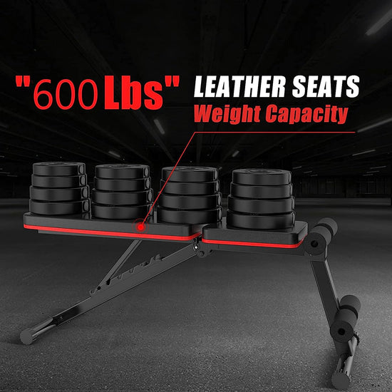 Weight Bench, Adjustable Weight Bench, Strength Training Benches for Full Body Workout & Home Gym with Resistance Bands