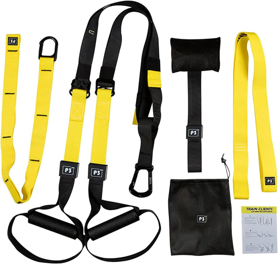 Suspension Training Kit,Resistance Trainer for Full Body for All Levels,Indoor & Outdoor Use Adjustable Training Straps,Supports up to 500Kg, All-In-One Home Gym Equipment