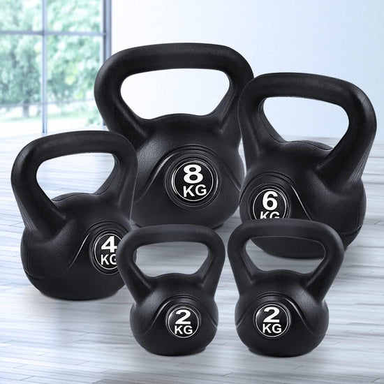 Kettlebell, 2/4/6/8/12/16Kg Kettlebells Weights Strength Training Kettle Bell Workout Exercise Fitness Equipment for Home Gym, with Anti-Slip Carry Handle and Stable Base Black