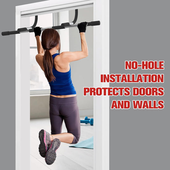 Pull-Up Bar Doorway Portable Chin-Up Bar Home Fitness Bar Upper Body Fitness Workout for Indoor Home Gyms Max Load 150Kg Black