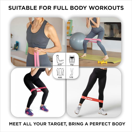 Health & Wealth Resistance Bands Set - Versatile for Yoga, Pilates, Fitness & Weightlifting - 5 Strength Levels for Muscle Recovery & Physiotherapy - Includes Free Carry Bag for Gym Convenience