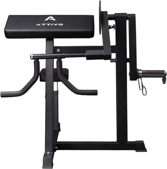ATTIVO Adjustable Preacher Curl Weight Bench Arm Machine - Bicep Tricep Press Extension - Plate Loaded Exercise Equipment for Home Gym Workout Station