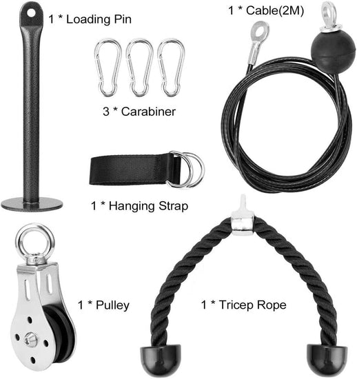 Fitness LAT Pulley System Cable Machine Attachment with Loading Pin for Pull down Pull up Crossover DIY Garage Gym Equipments by