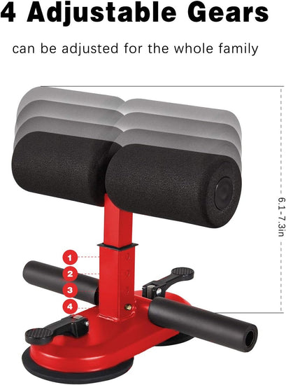 Sit up Bar for Floor Sit up Assistant Device - Portable Adjustable Situp Foot Holder - Abs Master Pro - Sit-Up Exercise Equipment with 2 Strong Suction Cups and 4 Positions