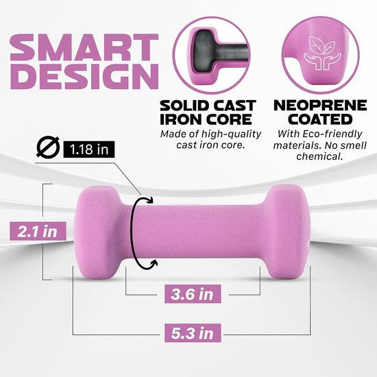 Deluxe Neoprene Dumbbells (A Pair) - Multi Color & Weights Available