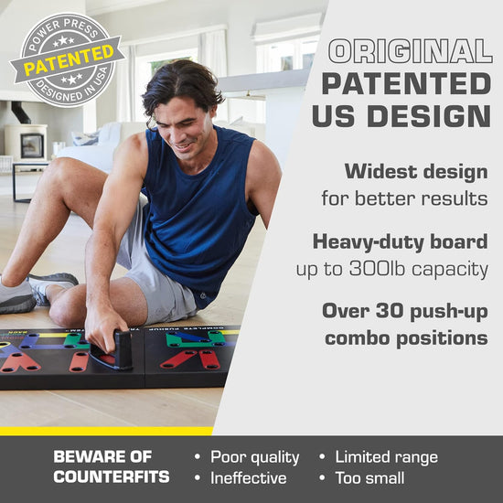 Push up Board – Home Workout Equipment, Push up Bar with 30+ Color Coded Combo Positions for Exercise – Portable Gym Accessories for Men and Women, Strength Training Equipment, Original