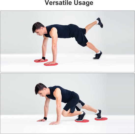 Exercise Core Sliders, Oval Glider Discs with Feet Covers, Dual Sided Usage in Home Gym for Full Body Workout