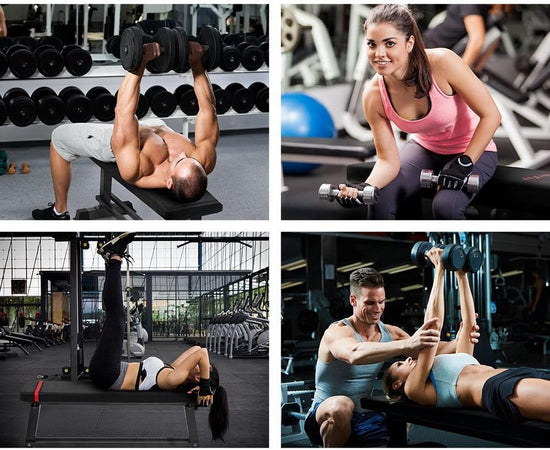 Weight Bench Flat Gym Benches Press Weights Exercise Fitness Equipment Home Workout Fits for Multi Station Smith Machine, with 300Kg Capacity and Feet Protection, 103 X 35 X 45Cm