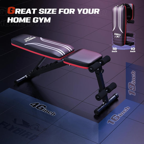 Adjustable Weight Bench, Utility Gym Bench for Full Body Workout, Multi-Purpose Foldable Incline Decline Benchs - 2019 Version