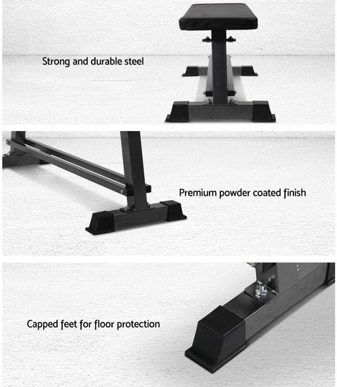 Weight Bench Flat Gym Benches Press Weights Exercise Fitness Equipment Home Workout Fits for Multi Station Smith Machine, with 300Kg Capacity and Feet Protection, 103 X 35 X 45Cm