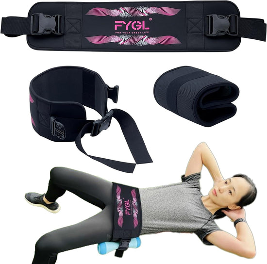 Hip-Thrust-Belt, Foldable Hip-Thrust-Band for Dumbbells, Kettlebells, or Plates, Hold up to 300 Lbs Weights with Slip-Resistant Padding for the Gym and Home Workouts