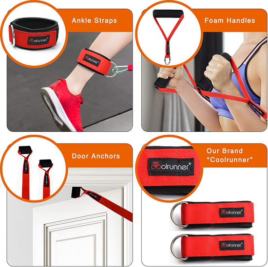 Resistance Bands Set, 13 PCS Workout Bands, 20Lbs to 40Lbs Resistance Tubes with Nylon Sleeve, Men Elastic Exercise Bands with Handle Door Anchor Ankle Strap - Stackable up to 150Lbs