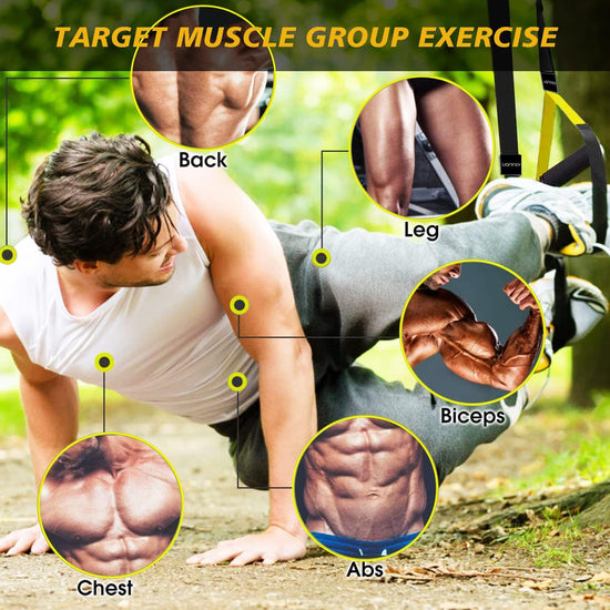 Suspension Trainer Home Gym Equipment Sling Trainer Workout Bands Fitness Straps Indoor Outdoor