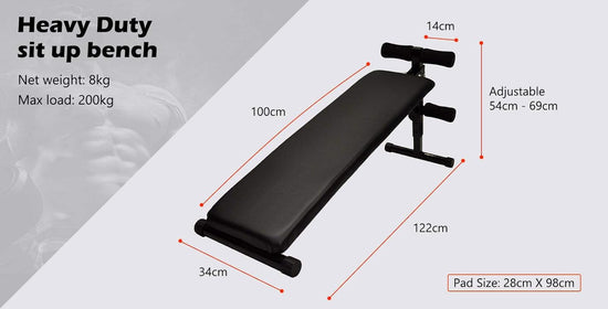 Adjustable Sit up Bench - Crunch Fitness Exercise Press Home Gym Equipment