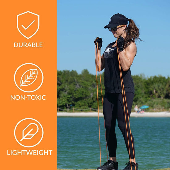 Fitness Resistance Loop Exercise Bands. Set of 2 Pullup Assistance Workout Bands with TA2 Bodyshock Training Program. Stretching, Mobility & Weight Loss Resistance Bands Bundle