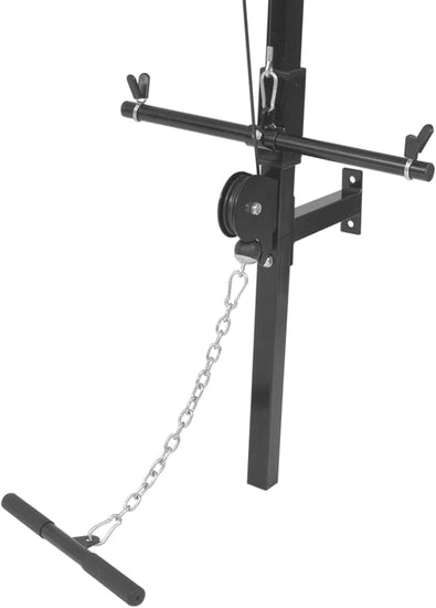 Wall-Mounted Home Gym - Dual Pulley Training System with Lat Pull-Down and Low Pull-Up Bars - Steel Construction Supports up to 120 Kg.