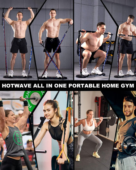 Ultimate Portable Home Gym with 16 Fitness Accessories,20 in 1 Push up Board,Resistance Bands with Ab Roller Wheel,Full Body Workout Equipment at Home for Man and Woman